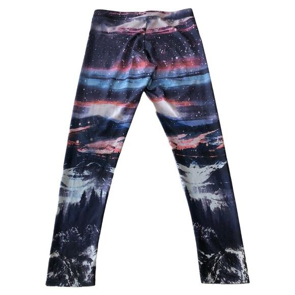 American Eagle Womens Size Medium High Rise Leggings Galaxy Print Stretch Yoga - Picture 2 of 6